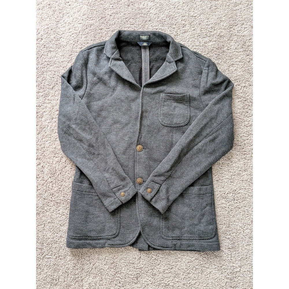 Faherty Reserve The Inlet Knit Blazer Mens Small Navy Blue MOC0010-BSM Jacket